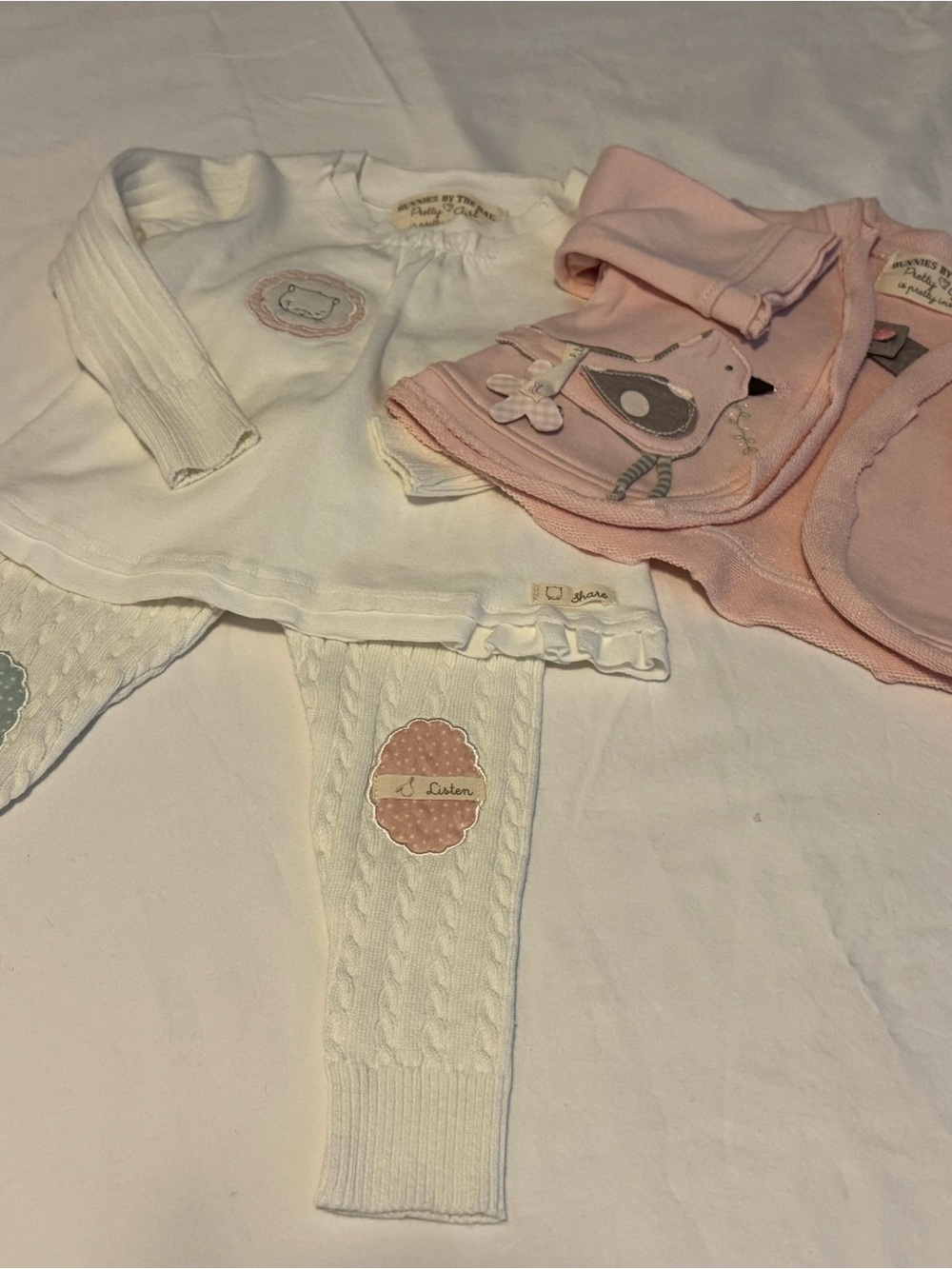 Bunnies By The Bay Pretty Girl Baby 9M - 3 Piece Outfit Pink Cream